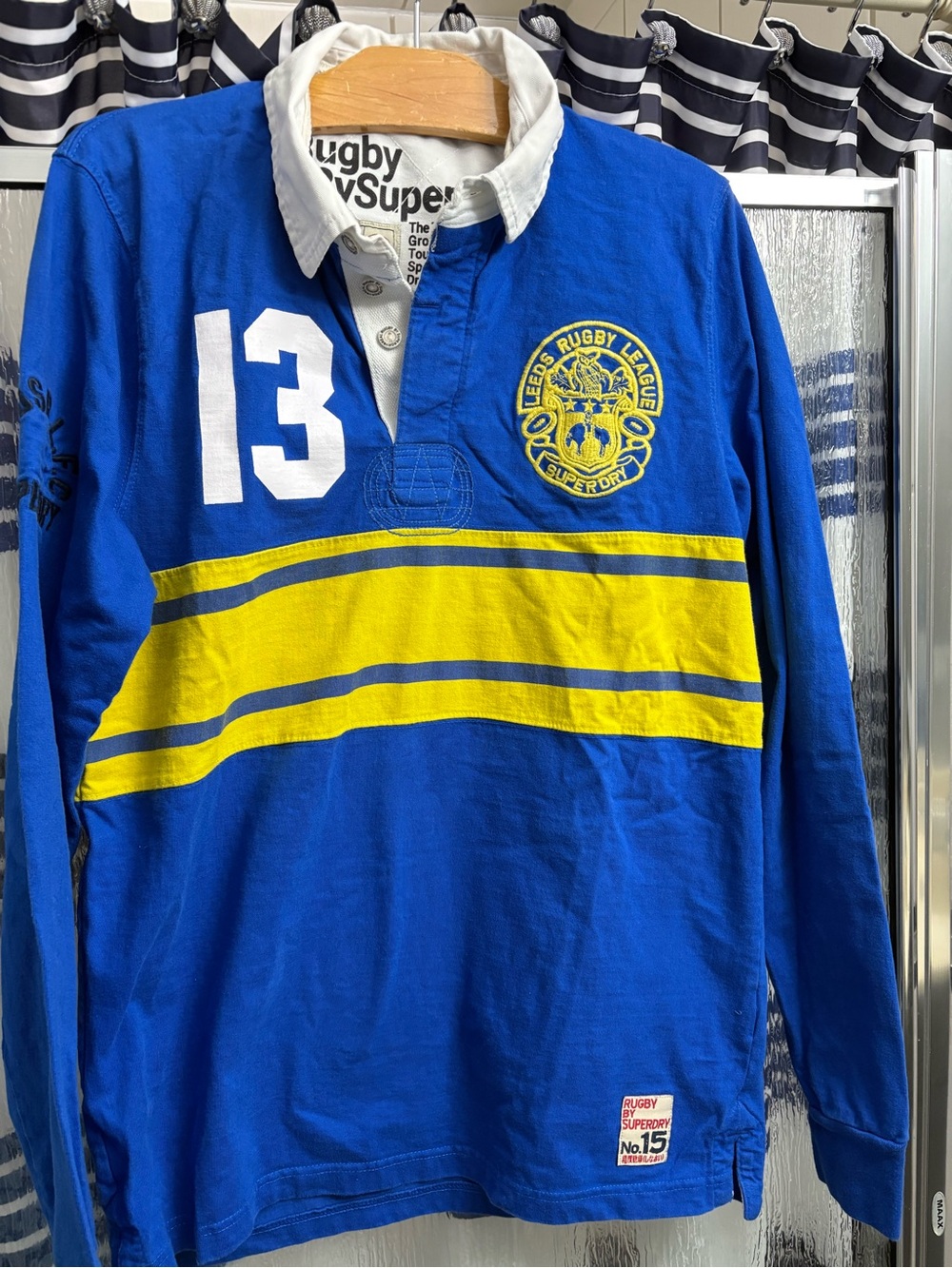 Superdry Men's Royal Blue & Yellow Rugby Top